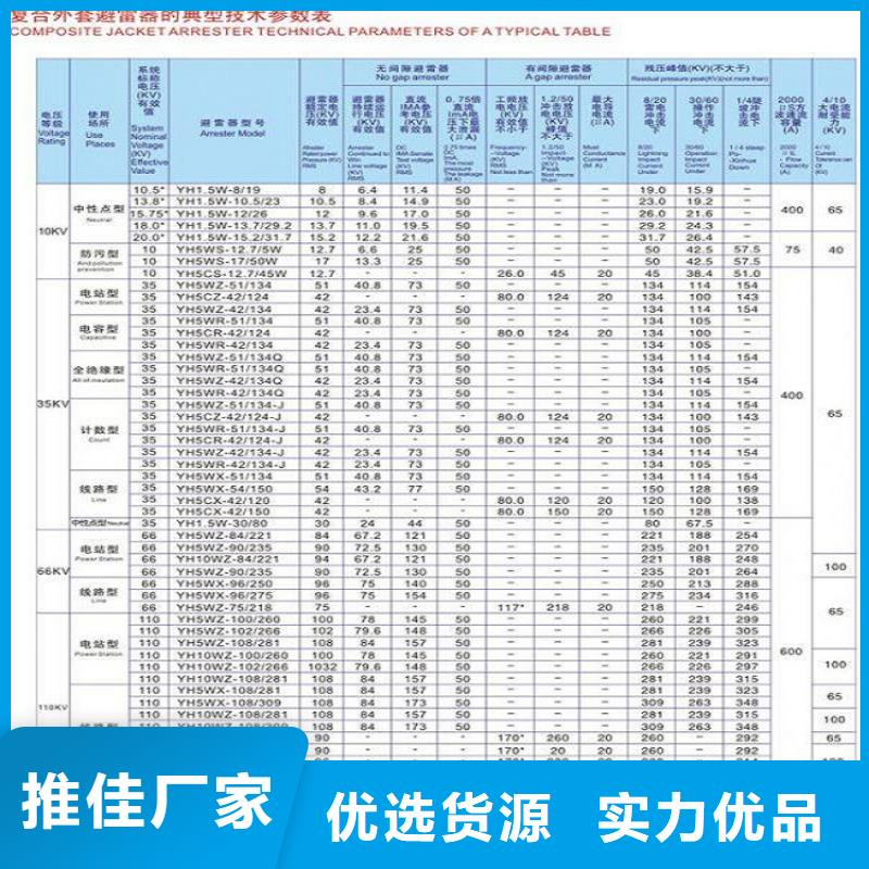 氧化鋅避雷器HY10WX-100/265TD