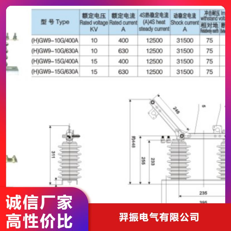 【高壓隔離開關】GW9-12KV/630A