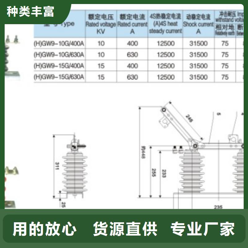 高壓隔離開關：GW9-15/400A現貨齊全.