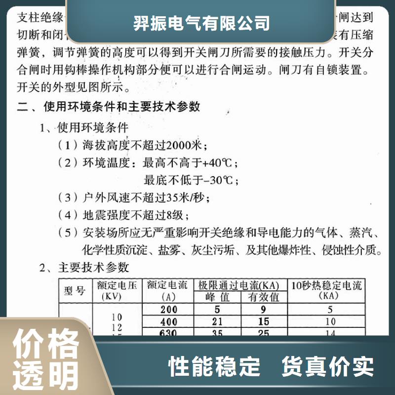 【隔離刀閘】10KV單級隔離開關HGW9-12/400