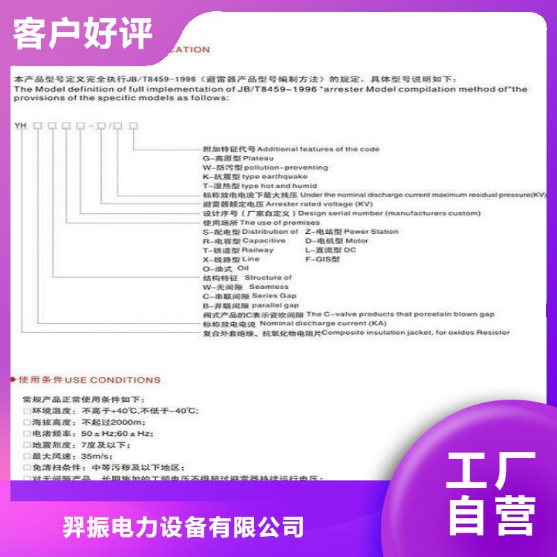 避雷器YH5W5-108/281【浙江羿振電氣有限公司】