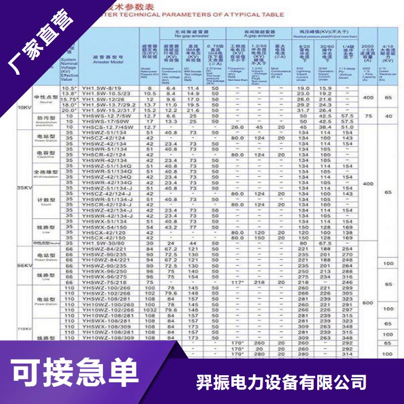 避雷器Y1W1-7.6/19生產廠家