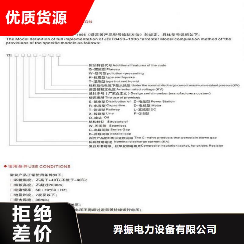 品牌：【羿振電力】避雷器Y10W5-192/500GY