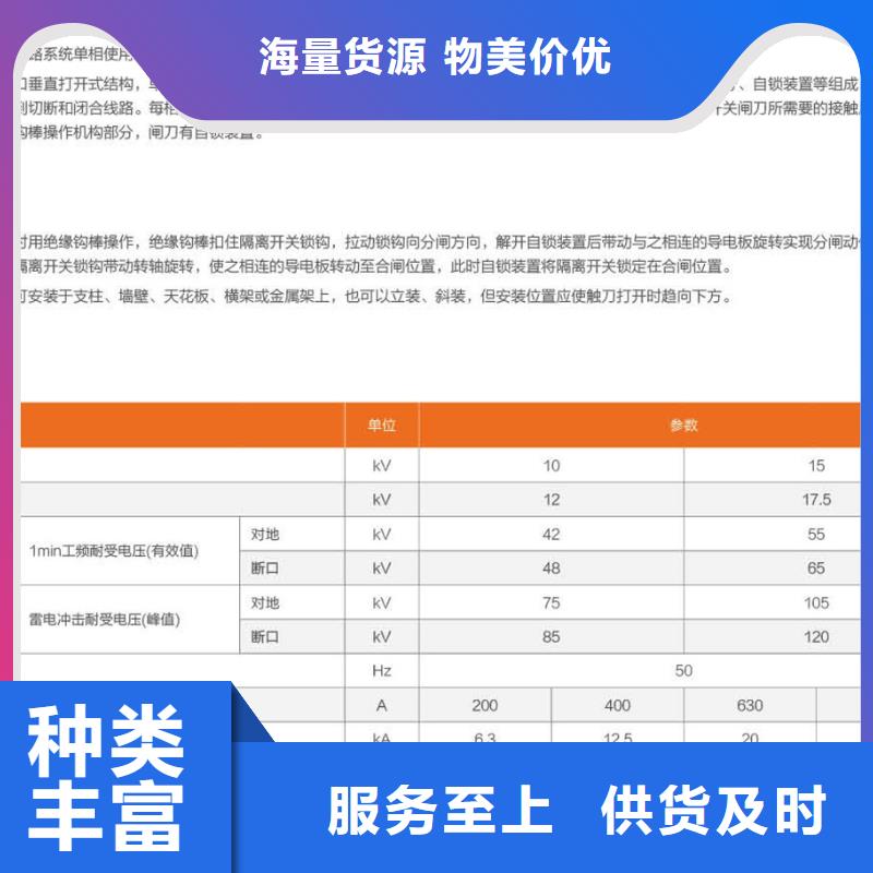 10KV單級隔離開關HGW9-10G(W)/200A