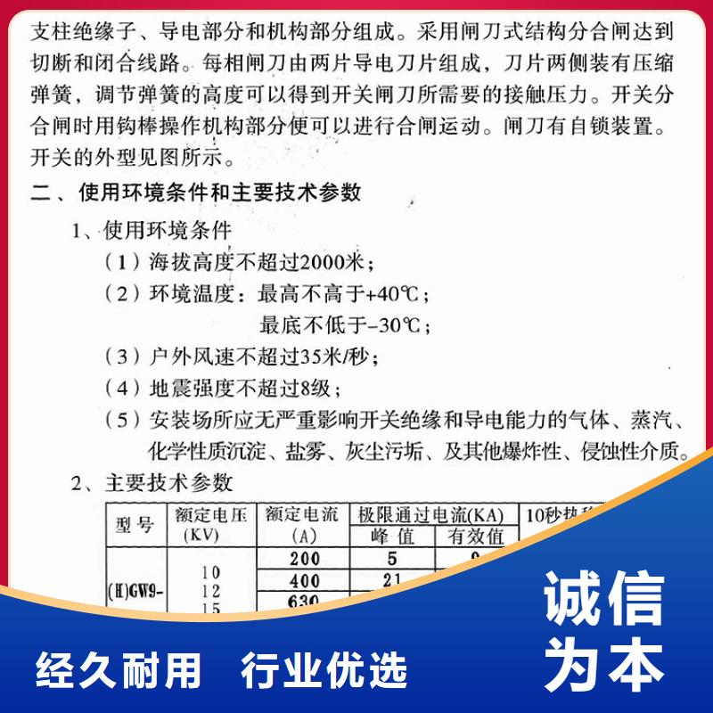 隔離開關HGW9-12KV/400